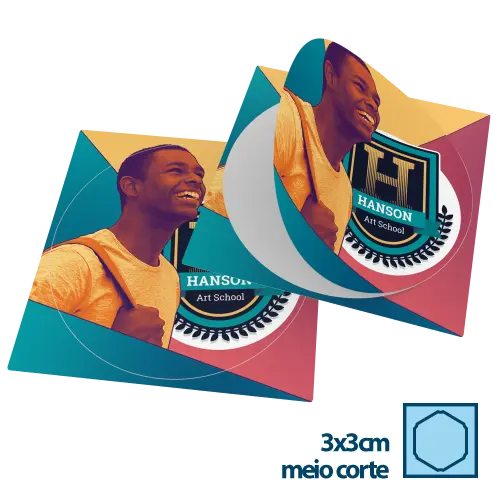 Adesivo de Papel 3x3cm