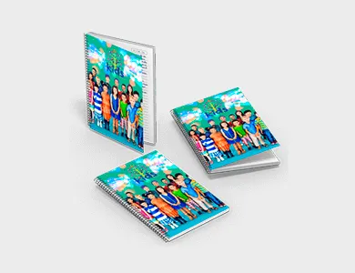 Caderno com Espiral A5 Capa Dura 180 folhas 15x21,3cm - 4x0