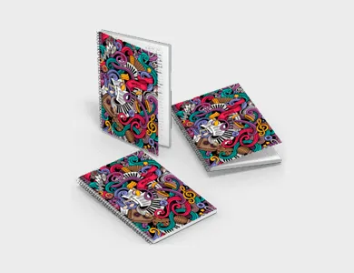 Caderno com Wire-o Capa Dura 180 folhas 20,4x28cm - 4x0