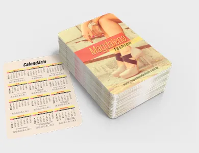 Calendário de Bolso 2027 Couchê 300g Verniz Total Frente 6,5x9,5cm - 4x1
