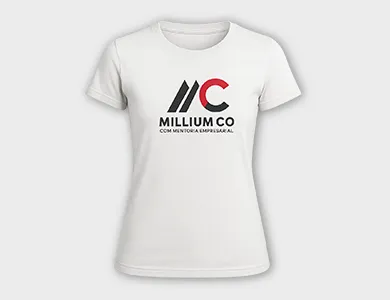 Camiseta Dry Fit Personalizada DTF Feminina com Estampa Grande 28x40cm - Não Informado