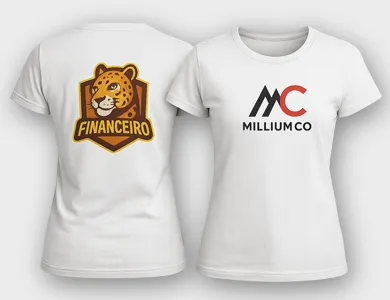 Camiseta Dry Fit Personalizada DTF Feminina com Estampa Grande 28x40cm (Frente e Costas) - Não Informado