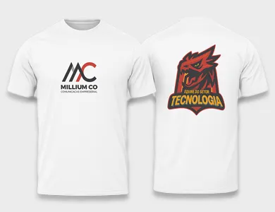 Camiseta Dry Fit Personalizada DTF Masculina com Estampa Grande 28x40cm (Frente e Costas) - Não Informado