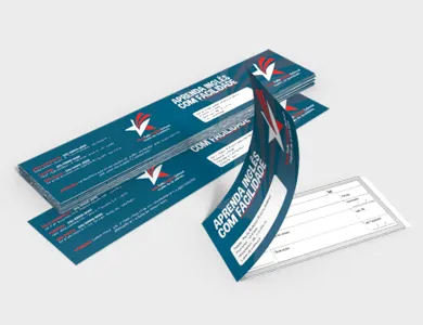 Capa de Carnê Couchê 120g Verniz Total Frente e Verso 42,3x10cm - 4x0