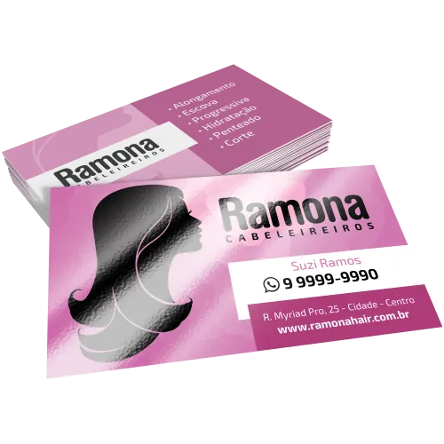 Cartão de Visita Couchê 250g UV Total Frente