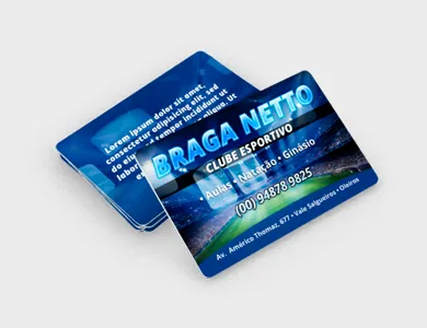 Cartão de Visita em PVC 0,5mm Fosco Frente e Verso 8,5x5,4cm - 4x4