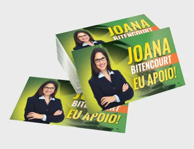 Cartão de Visita Político Couchê 300g Verniz Total Frente 9x5cm - 4x4
