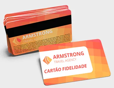 Cartão Fidelidade com Arte Única em PVC 0,76mm Cristal Frente e Verso 8,5x5,4cm - 4x0