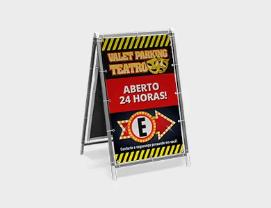 Cavalete Completo - Tamanho montado: 60x100 cm + Par de Lonas 440g - 4x0