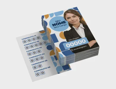 Colinha Política Couchê 250g Verniz Total Frente 6,5x9,5cm - 4x4