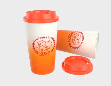Copo Twister Degradê com Tampa Café 575ml - Impressão Colorida - 4x4