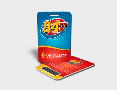 Crachá em PVC 0,76mm Cristal Frente e Verso 8,5x5,4cm - 4x4