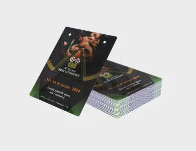 Credencial com Furo Presilha Arte Única PVC 0,3mm branco 11,5x14cm - 4x1