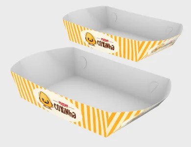 Embalagem Multiuso Bandeja Kraft 240g sem Película Antigordura 19,5x13x6,5cm - 4x0