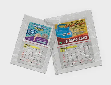 Ímã de Geladeira Promocional com Bordas Brancas - Bloco de Calendário 2027 e Embalado Individualmente 7x5cm - 4x0