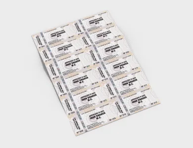 Ingresso de Segurança Numerado Papel Filigranado 120g 10,5x5 cm - 4x0