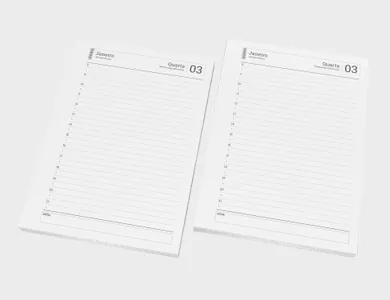 Miolo de Agenda A5 Sulfite 75g PB - Modelo Diária 2027 - 1x1