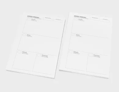 Miolo de Agenda A5 Sulfite 75g PB - Modelo Planner 2027 - 1x1