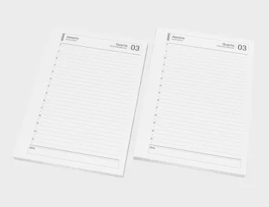 Miolo de Agenda A6 Sulfite 75g PB - Modelo Diária 2027 - 1x1
