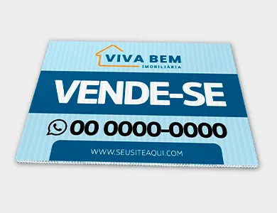 Placas de Sinalização/imobiliária em Polionda Branca 3mm com Impressão Direta 30x12cm - 4x0
