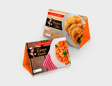 Prisma de Mesa Horizontal Couchê 300g Verniz Total Frente 15x10cm - 4x1
