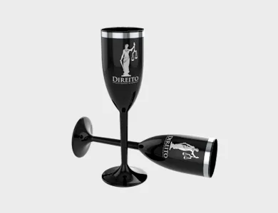 Taça de Champagne com Borda Metalizada 215ml - 1 Cor de Impressão - 1x1