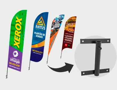Wind Banner de Parede Tecido Helanca 50x150cm - 4x4