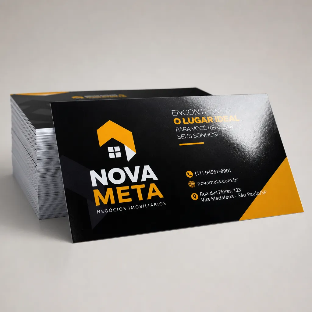 Cartão de Visita Couchê 250g UV Total Frente (Teste)