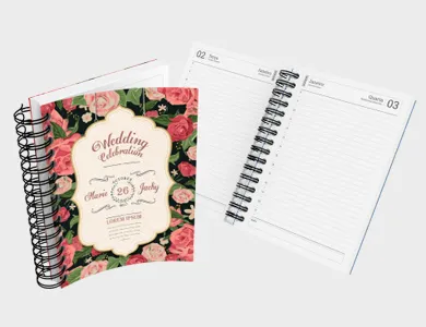 Agenda Diária A5 2027 Capa Maleável 328 Páginas 14,95x21cm (Supremo 300g Verniz Total Frente) - 4x0