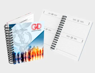 Agenda Dois Dias por Página A5 2025 Capa Maleável 192 Páginas 14,95x21cm (Supremo 300g Verniz Total Frente) - 4x0