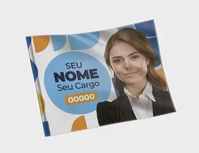 Bandeira Eleitoral em Tecido Gabardine com Bolsa para Haste 100x140cm- - 4x0