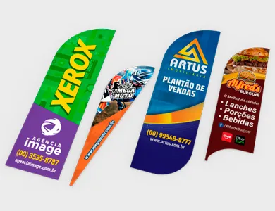 Bandeira para Wind Banner Tecido Microfibra 75x220cm - 4x4